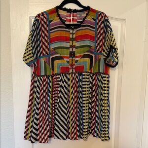 Anthropologie Multicolor Geometric Top